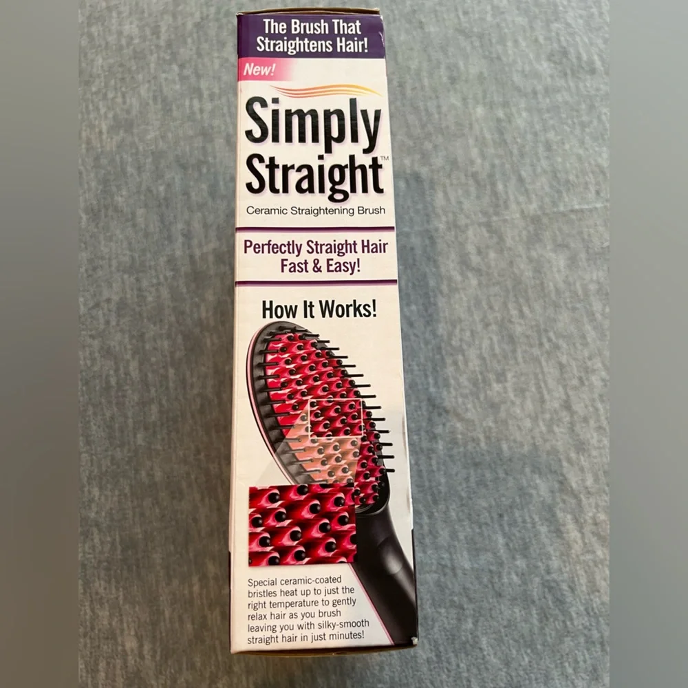 Simply Straight premium ceramic quality straightening brush fast heat LCD travel